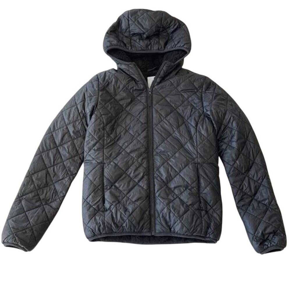 Aritzia Tna Icefall Diamond Quilted Puffer Fleece Sherpa Lined Jacket Hood XS